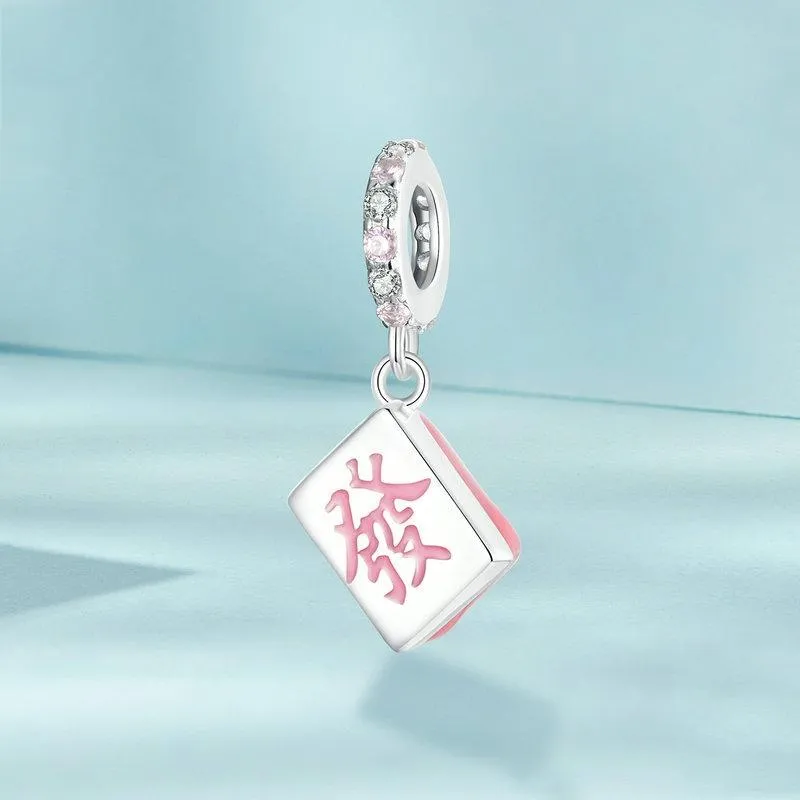 925 Sterling Silver Fortune Mahjong Diy Pendant