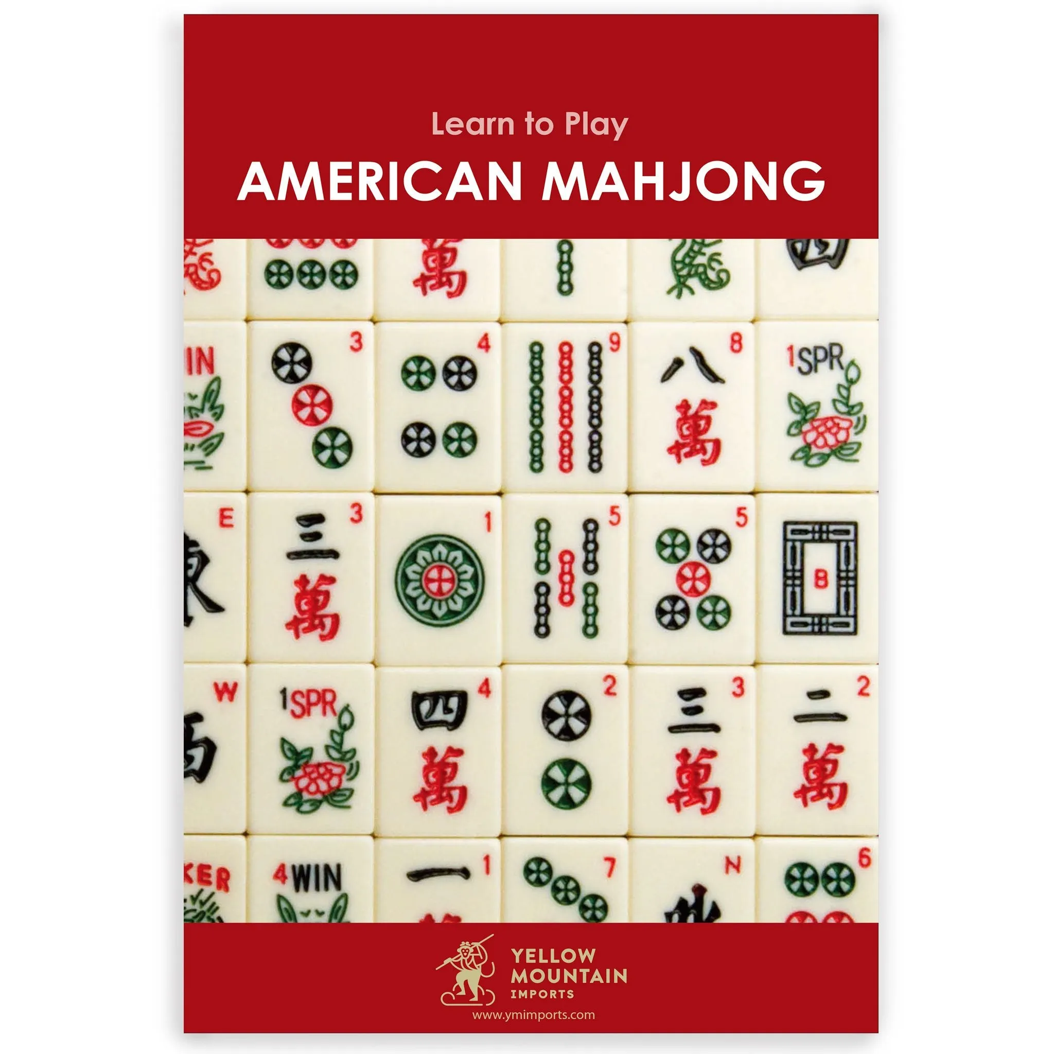 American Mahjong Set Red Wood Case "Classic Royale" with Pushers