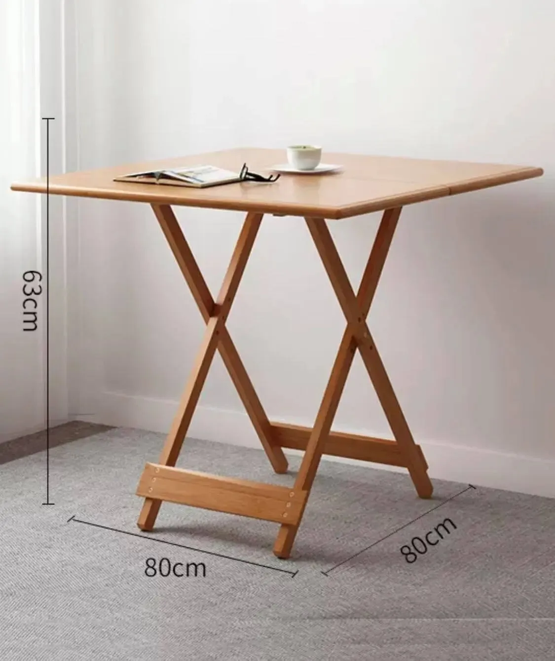 Bamboo Wooden Table Square Or Round Foldable Dining Study Picnic In or Outdoor竹桌