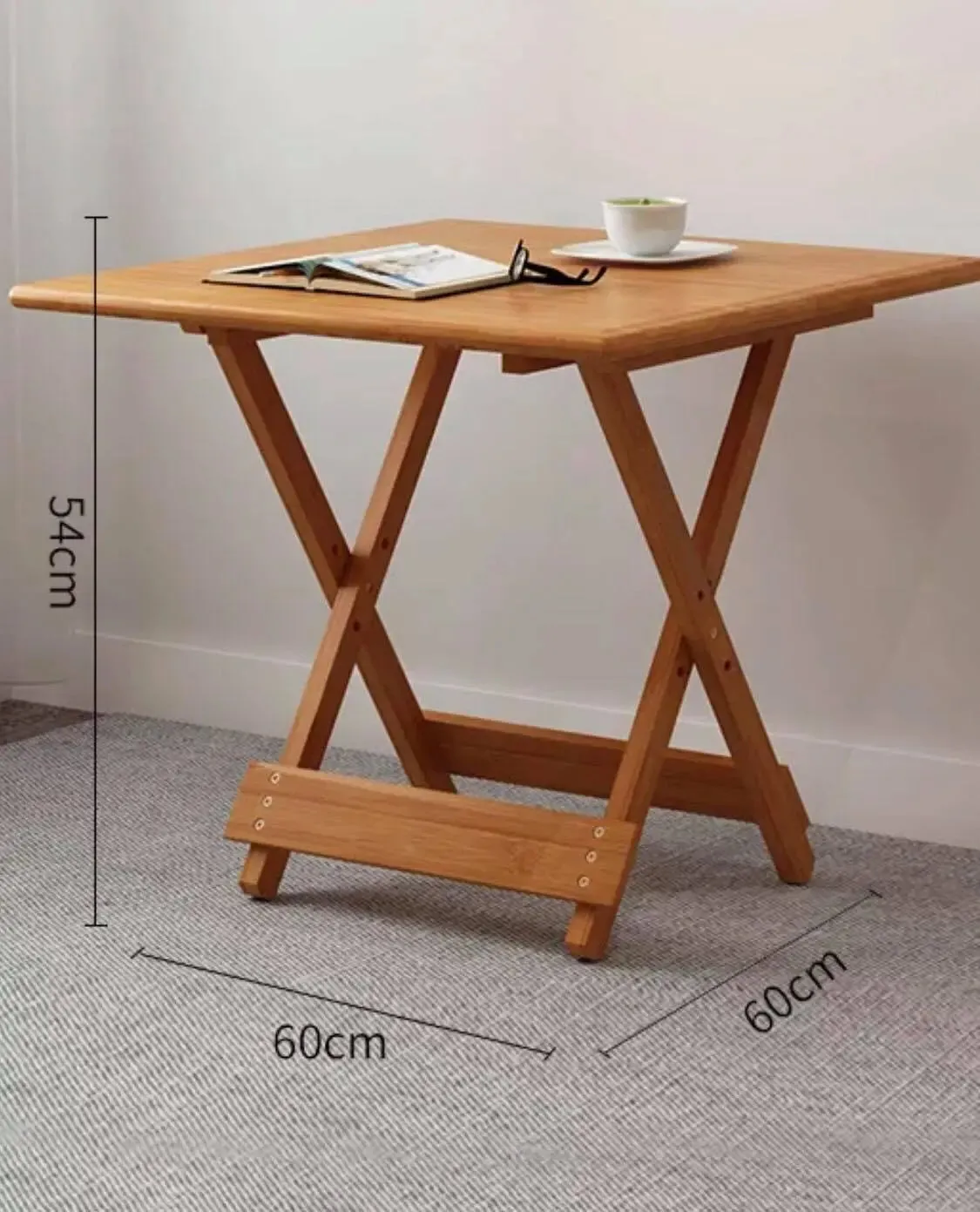 Bamboo Wooden Table Square Or Round Foldable Dining Study Picnic In or Outdoor竹桌