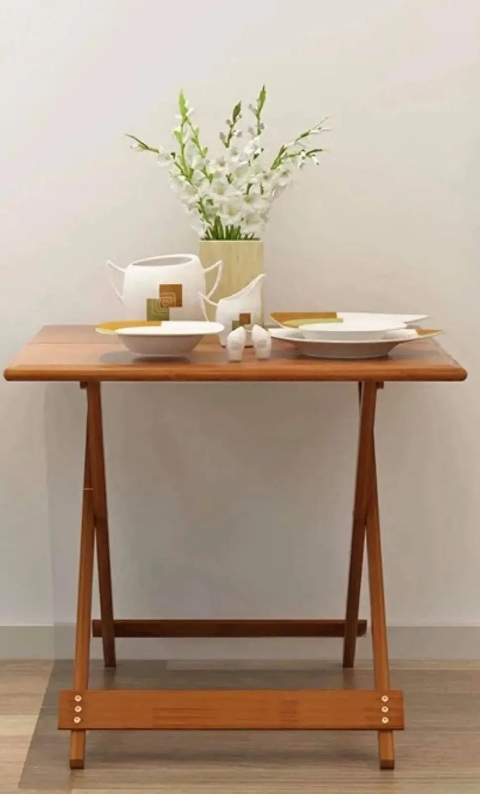 Bamboo Wooden Table Square Or Round Foldable Dining Study Picnic In or Outdoor竹桌