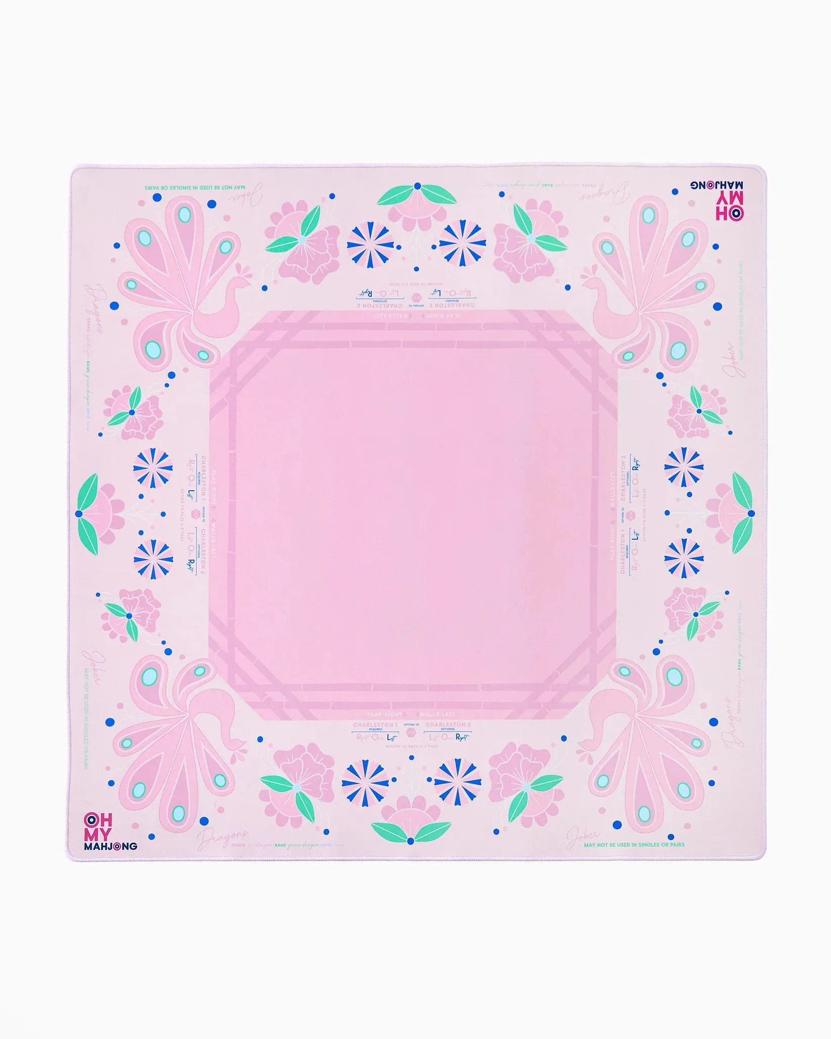 birdie pink mahjong mat