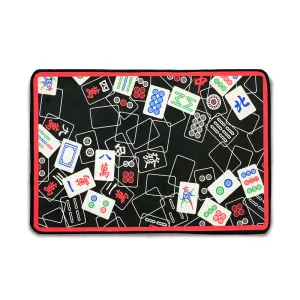 Black Mahjong Mix Door Mat