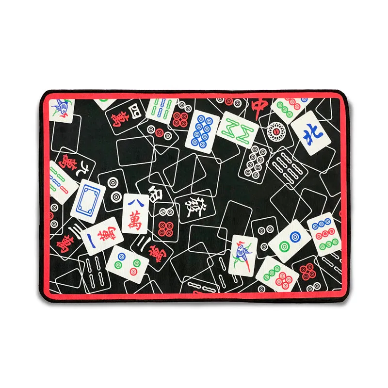 Black Mahjong Mix Door Mat