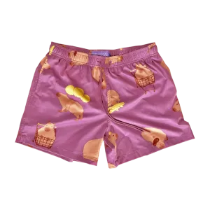 Capybara Crossing Swim Trunks