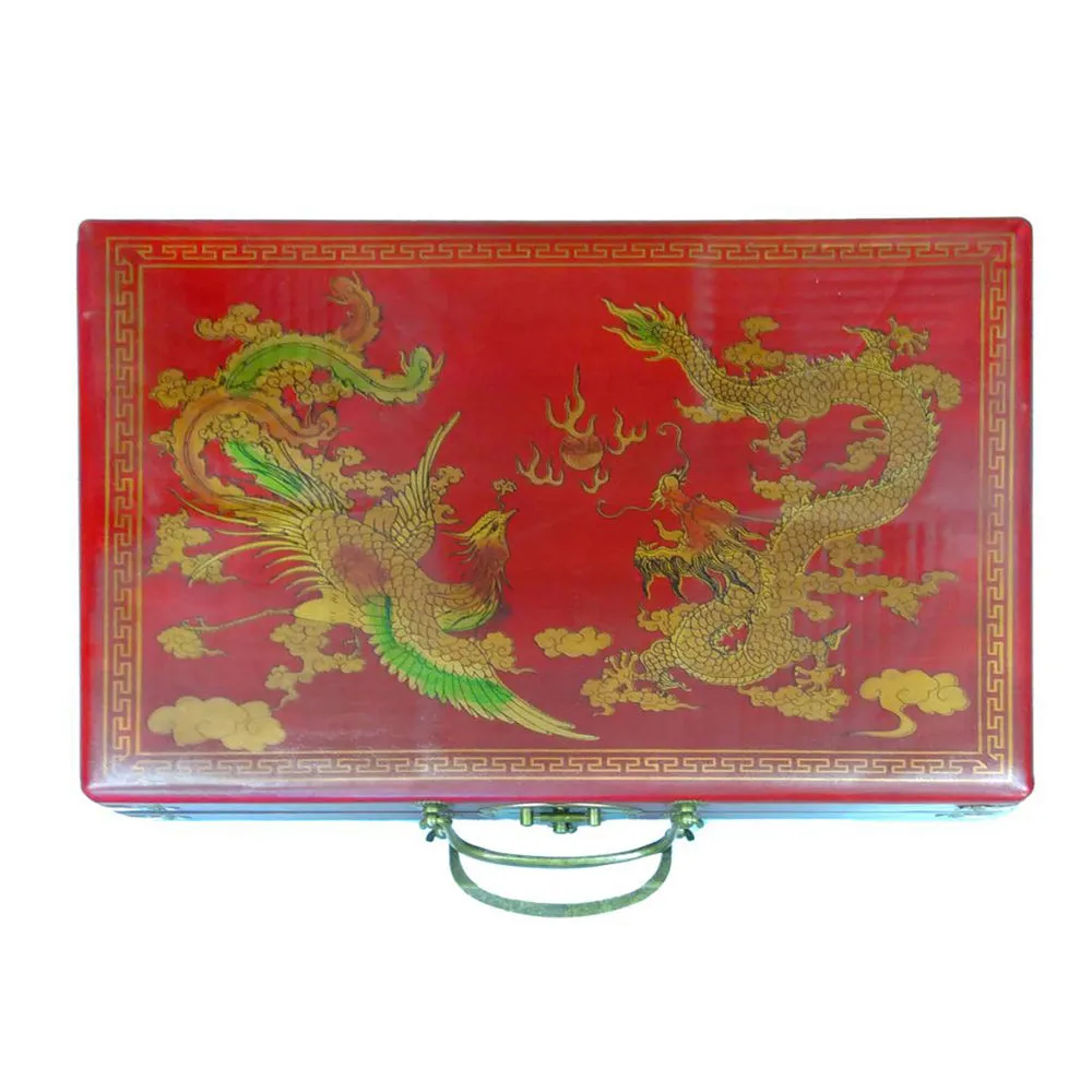 Chinese Mahjong Set with Traditional Leatherette Case