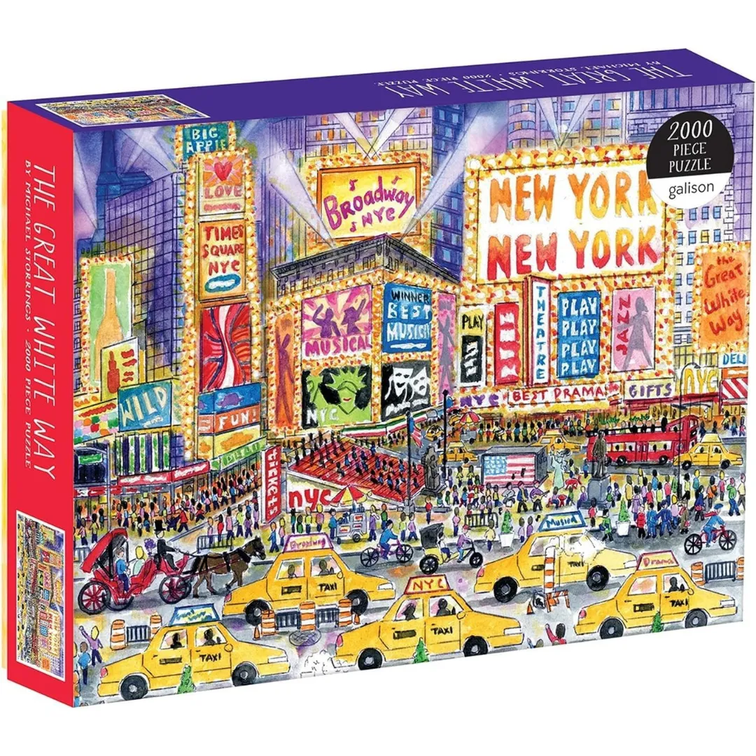 Galison Michael Storrings The Great White Way 2000 Piece Puzzle, Multicolor