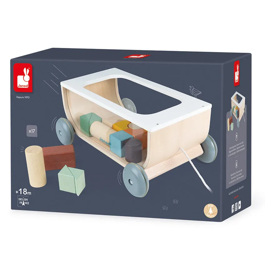 Janod - Cocoon Cart with Blocks