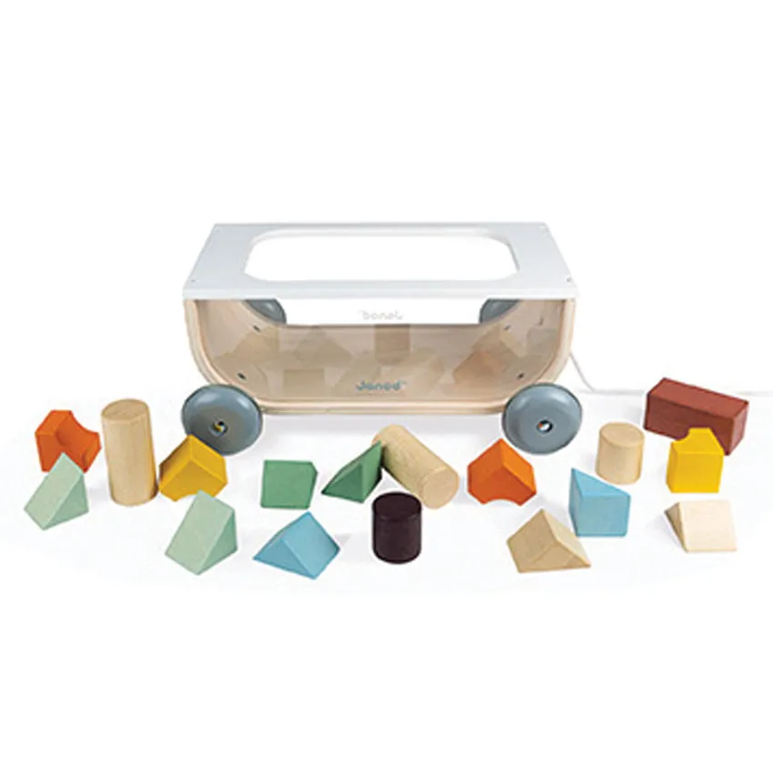 Janod - Cocoon Cart with Blocks