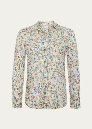 L'Agence Nini Blouse  - Vintage White Mahjong