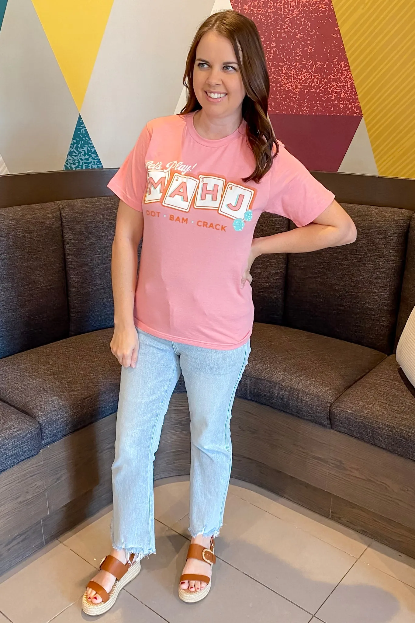Let's Play Mahj Pink Top