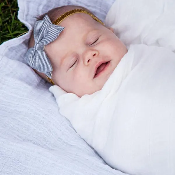 Little Unicorn Deluxe Muslin Swaddle Blanket Set | Plain White
