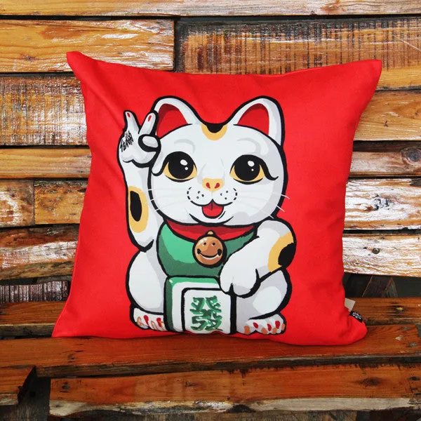 Lucky Cat Double-Sided Cushion Cover,  45 x 45 cm