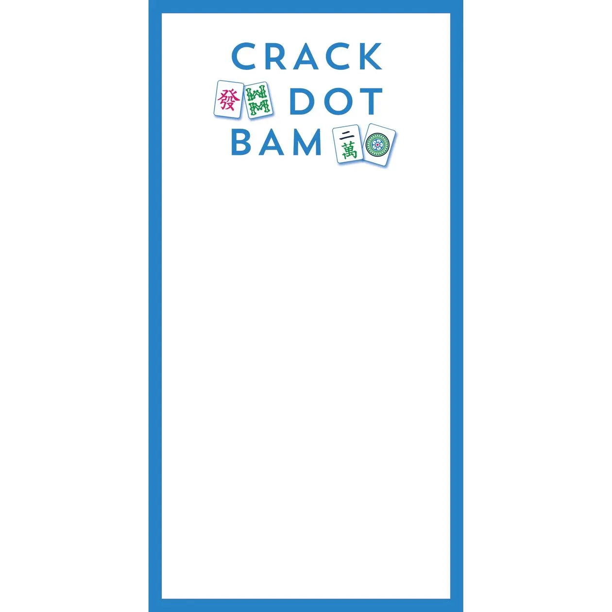 Mahjong Crack Dot Bam Notepad