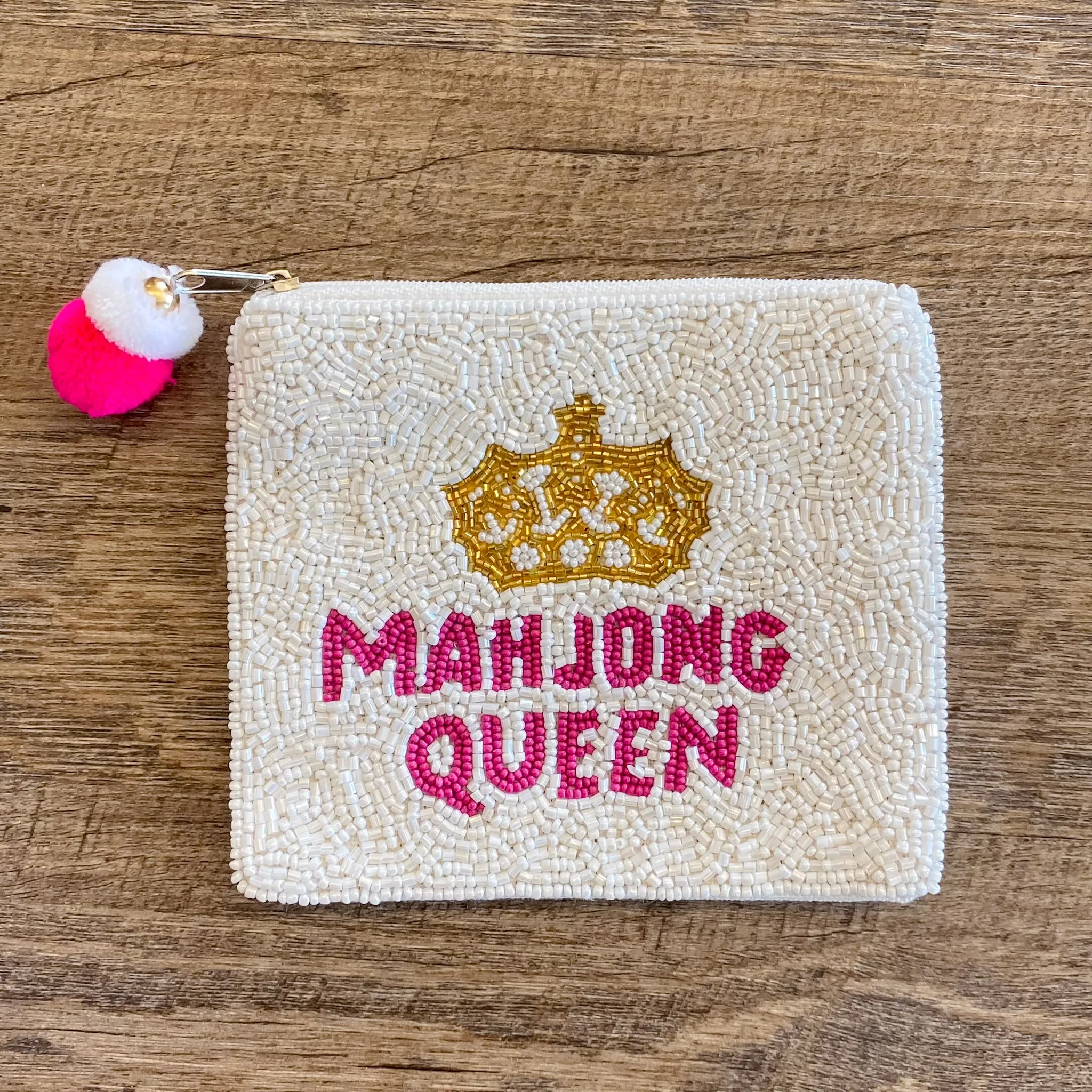 Mahjong Queen Beaded Coin Purse