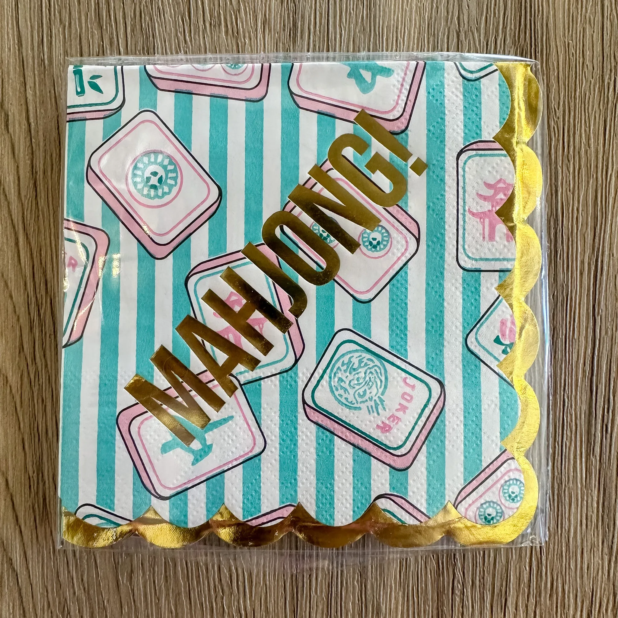 Mahjong Stripe Paper Beverage Napkins