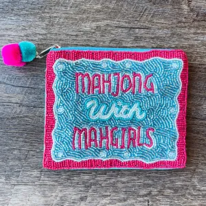 Mahjong With Mahgirls Beaded Pouch