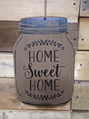 Mason Jar Wooden Wall Decor-Home Sweet Home