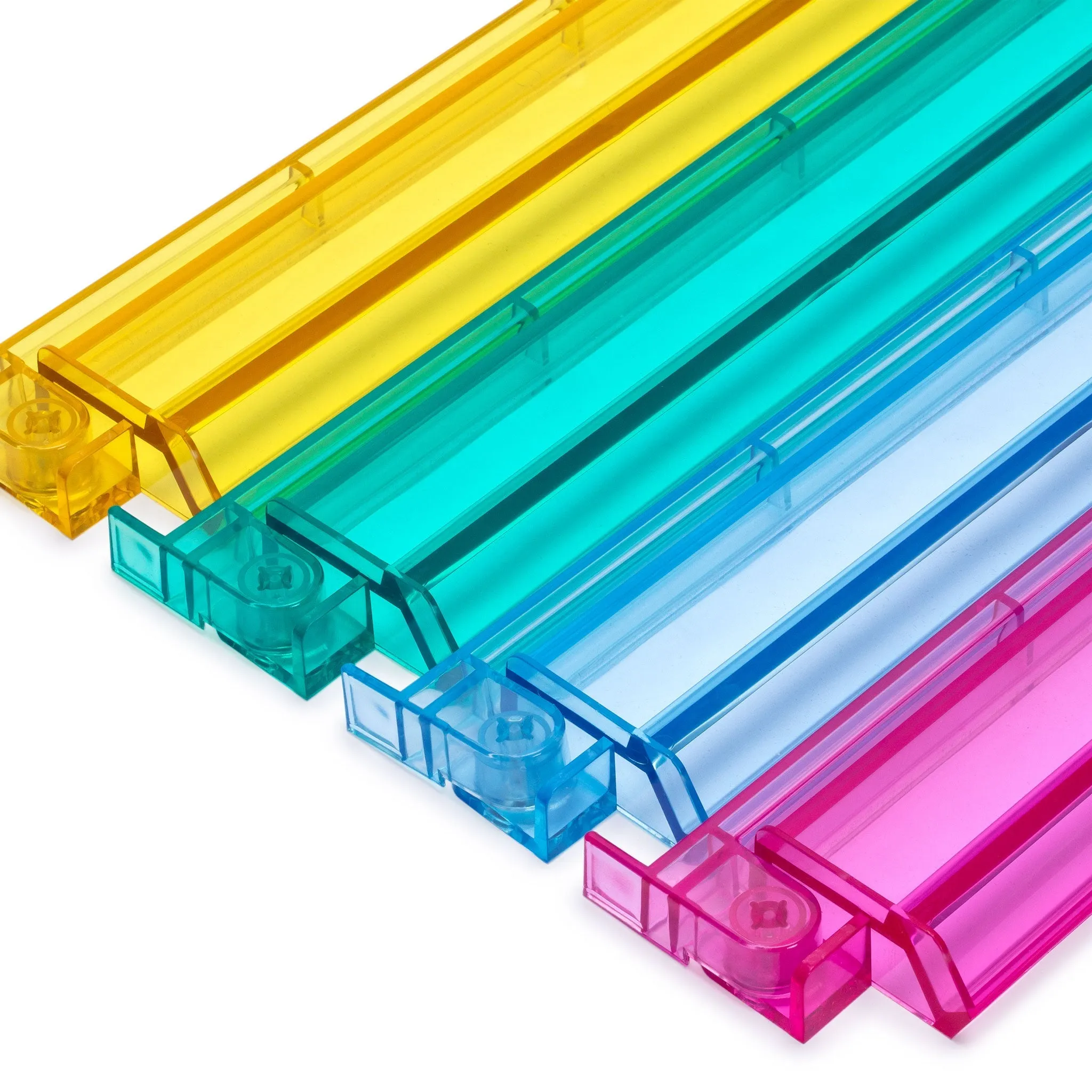 Multi-Color Modern Mahjong Racks with Integrated Pushers - Set of 4