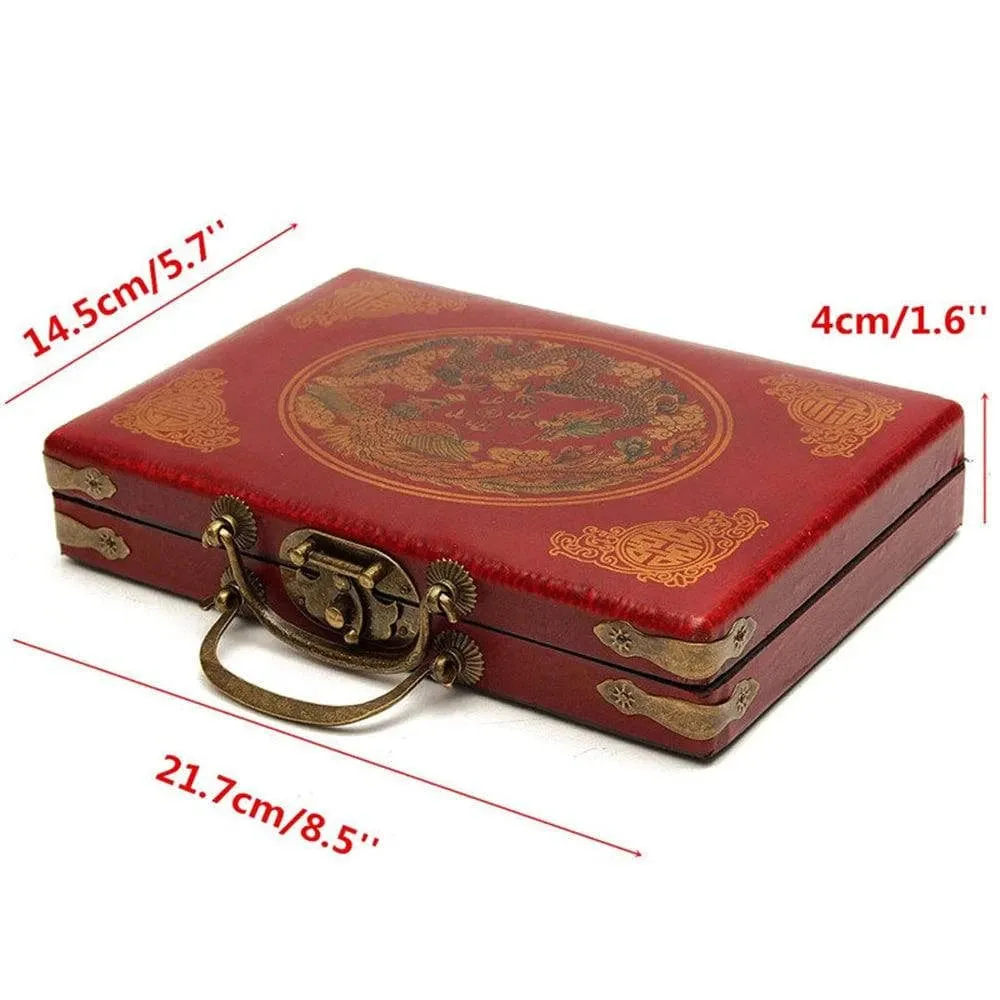 Portable Chinese Numbered Mahjong Set 144 Tiles Mah-Jong Set Chinese Toy with Box Party Gambling Game Board Game Entertainment