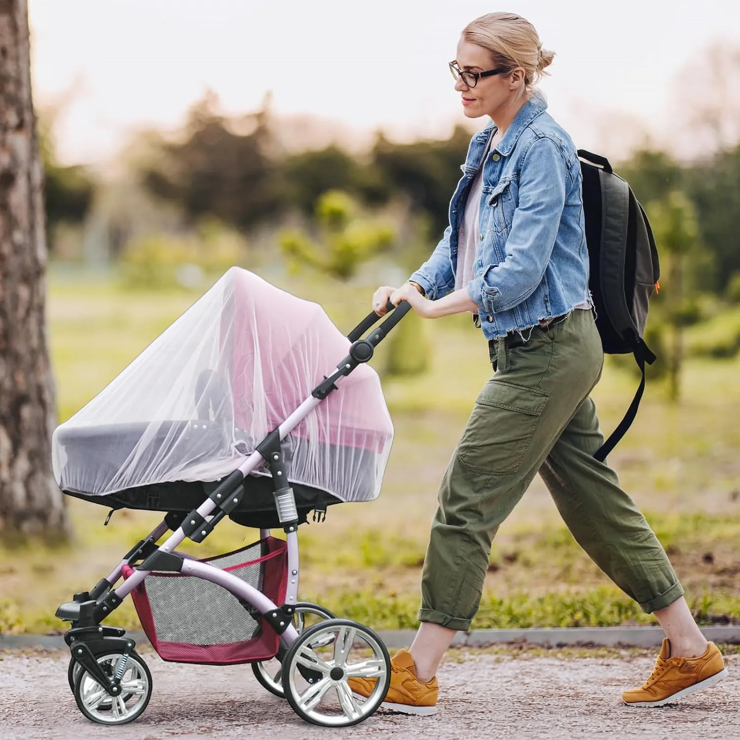 Portable Infant Carriage Mesh: Safe Sleep & Mosquito Shield