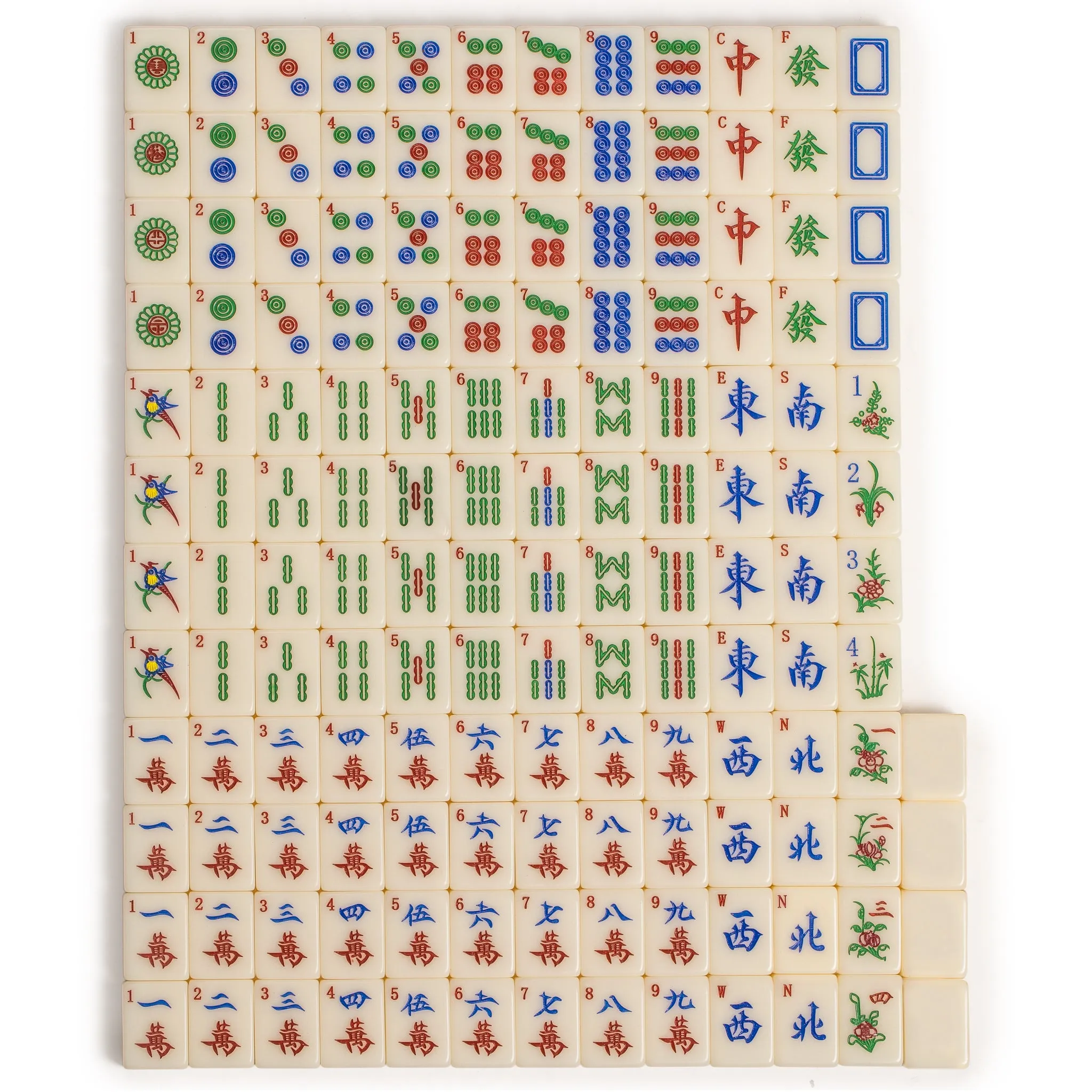 Professional Chinese Mahjong Game Set, "Pro Set" - with 148 Medium Size Tiles and Wooden Case