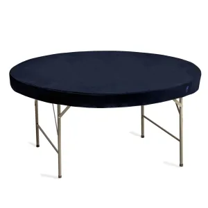 Professional Grade Blue Round Table Cover for Card Games, Mahjong, Board Games, Domino Games, and More - 61.2"