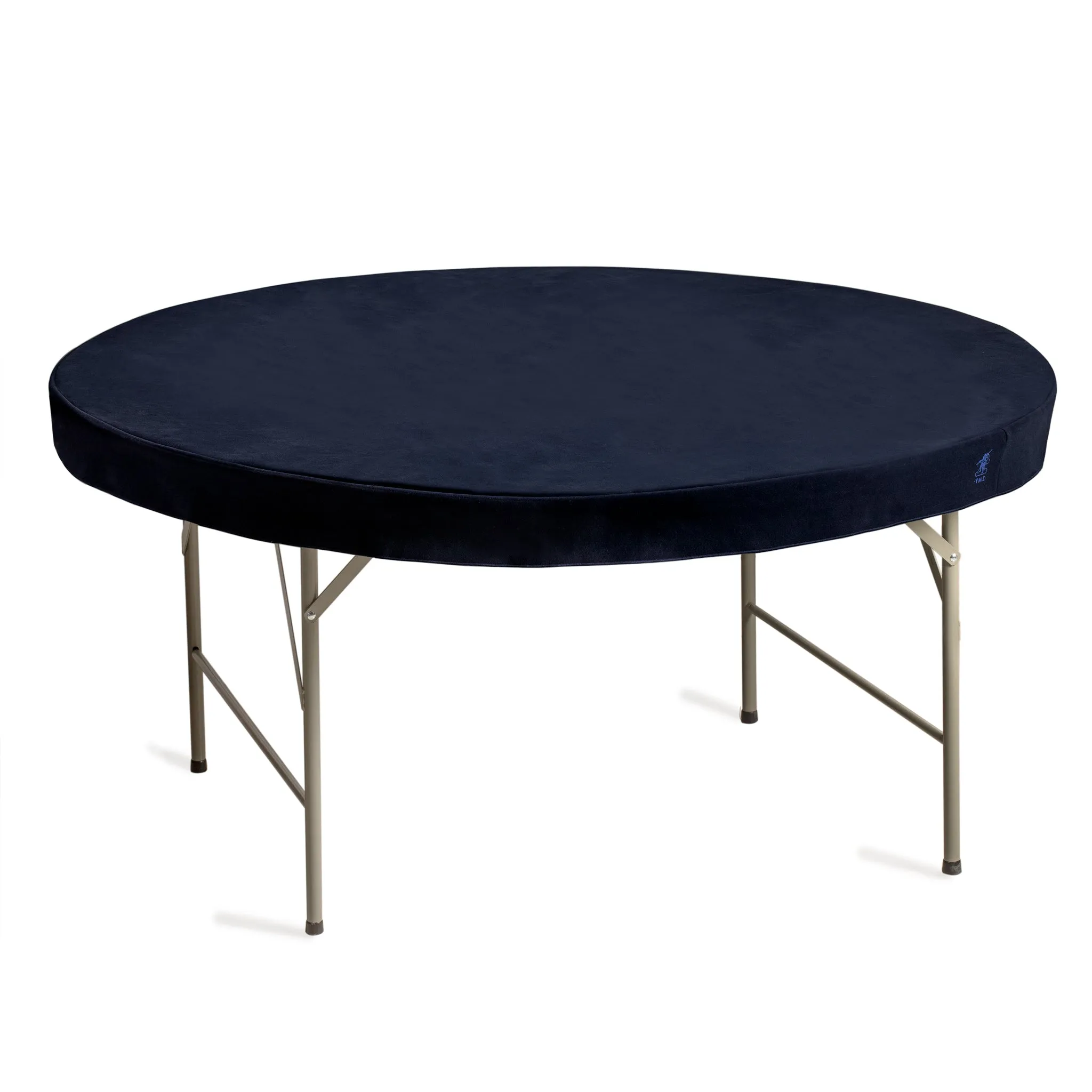 Professional Grade Blue Round Table Cover for Card Games, Mahjong, Board Games, Domino Games, and More - 61.2"