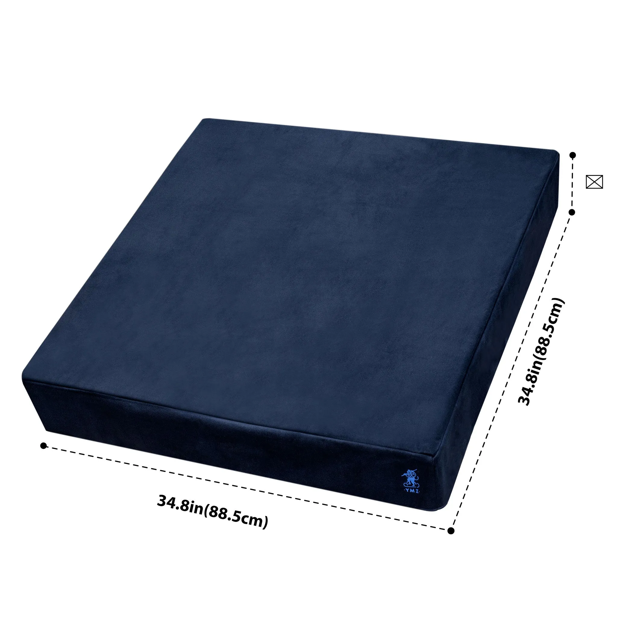 Professional Grade Blue Square Table Cover for Poker, Card Games, Mahjong, Board Games, Tile Games, and Dominoes - 34.8 x 34.8"