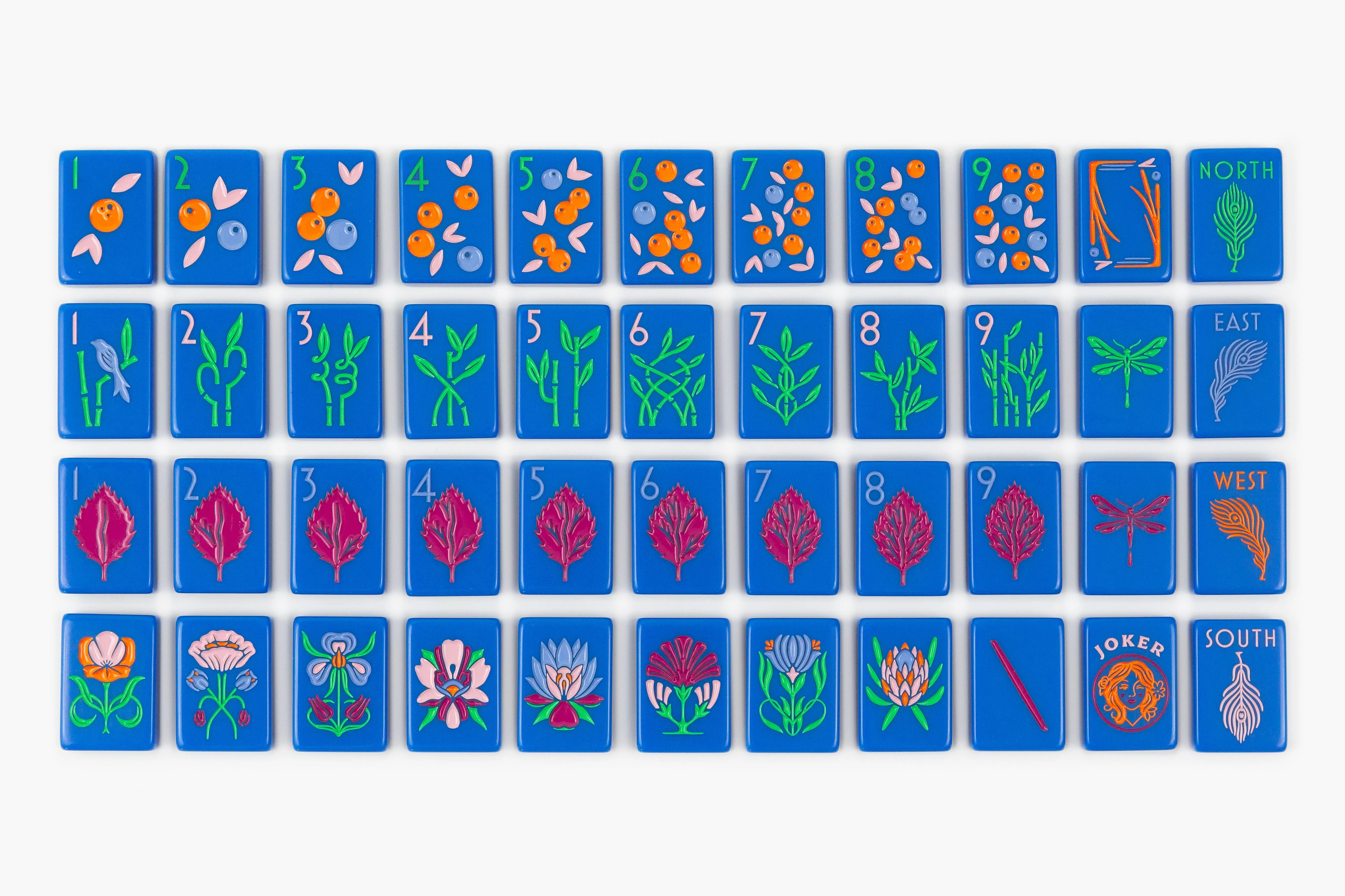 The Botanical Line: Blue-Eyed Jack Mahjong Tiles