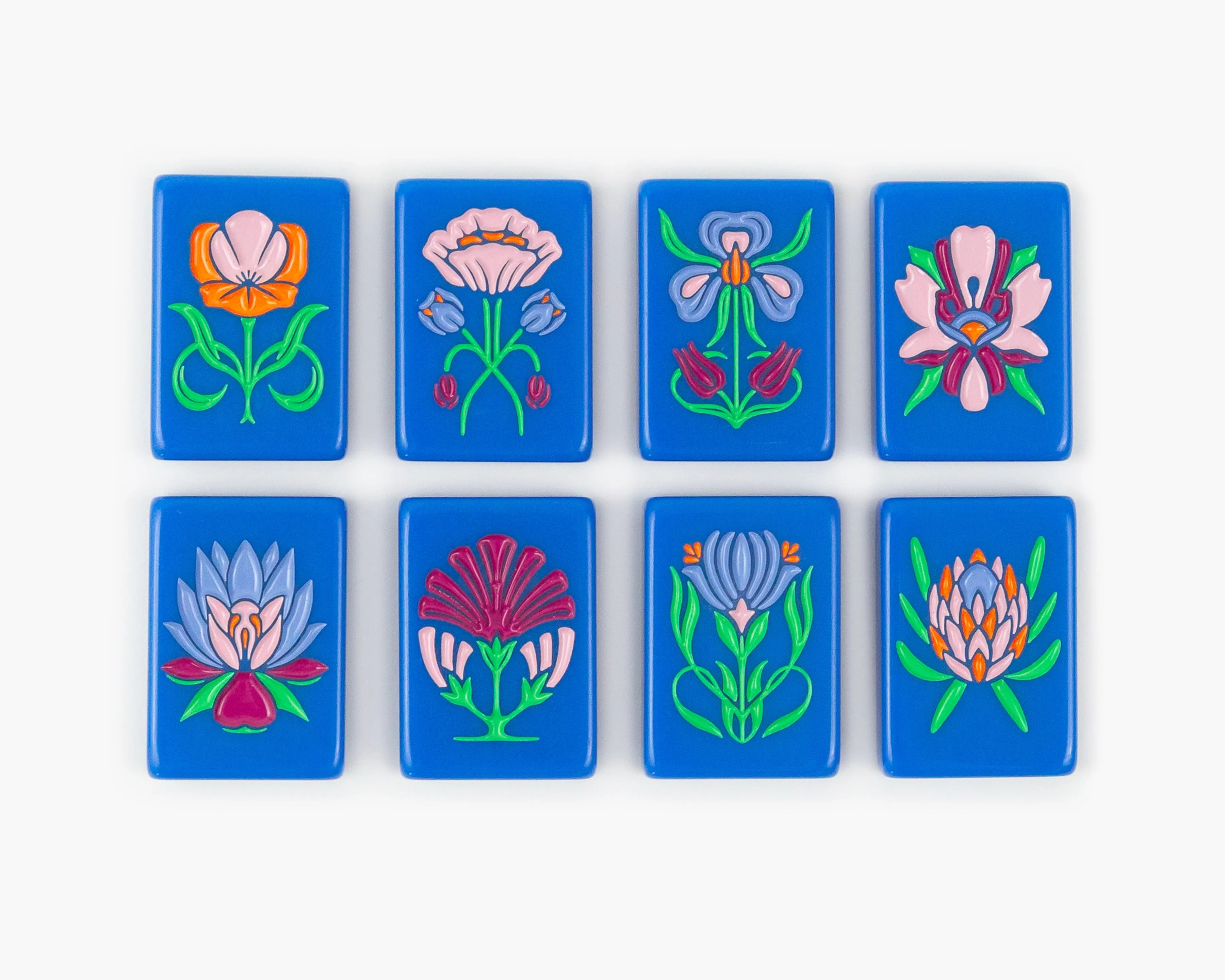 The Botanical Line: Blue-Eyed Jack Mahjong Tiles