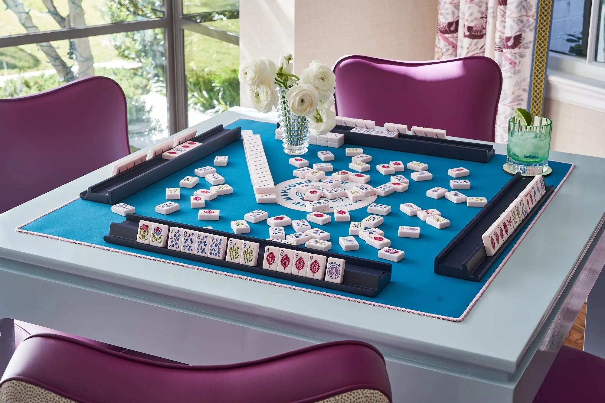 The Botanical Line: Paris Pink 2.0 Mahjong Tiles