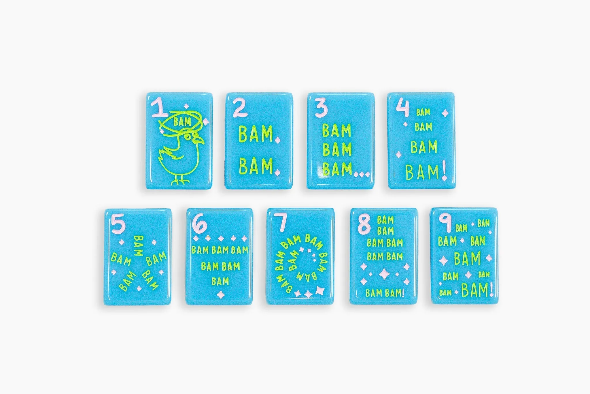 The Cheeky Line: Electric Blue Mahjong Tiles