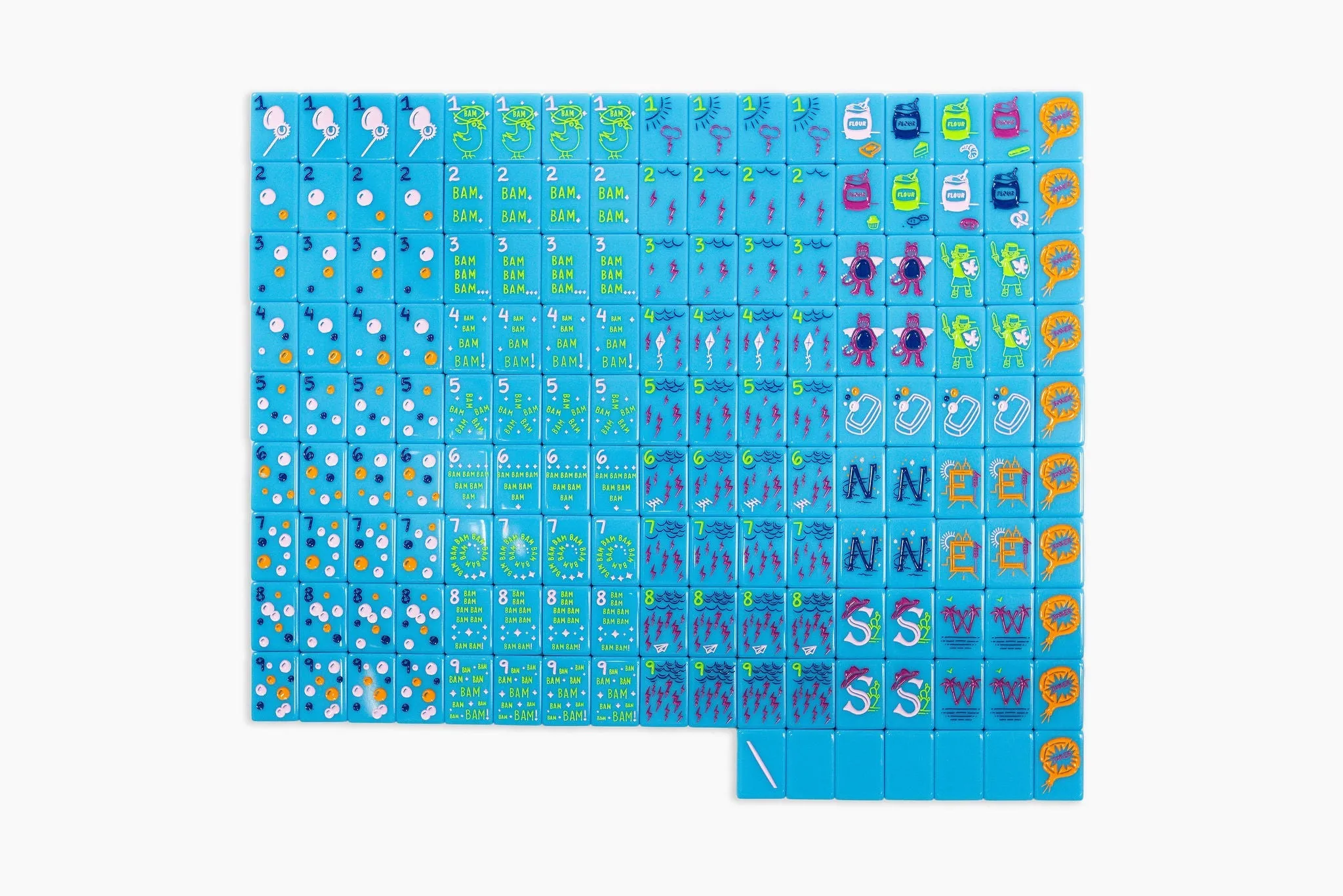 The Cheeky Line: Electric Blue Mahjong Tiles