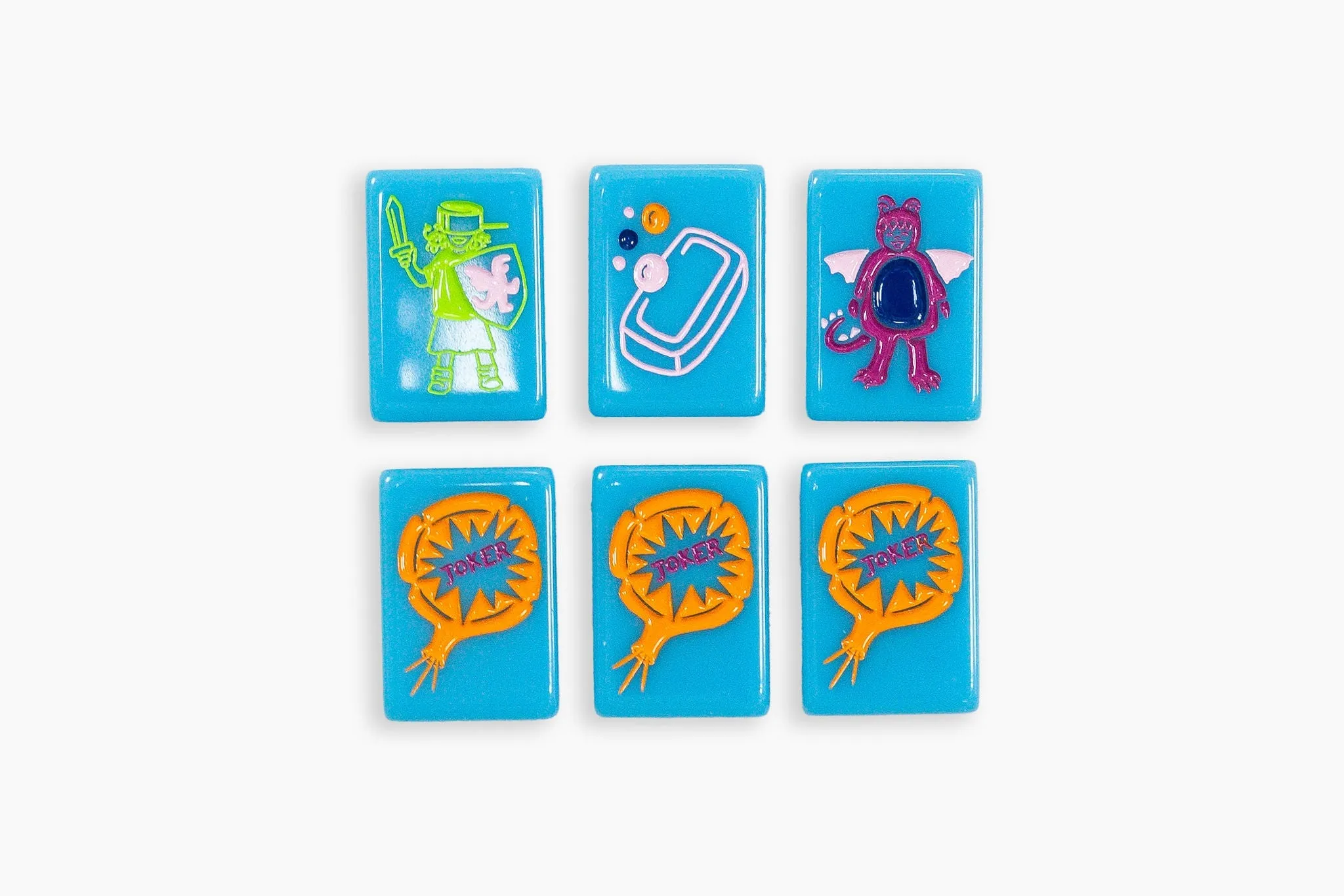 The Cheeky Line: Electric Blue Mahjong Tiles