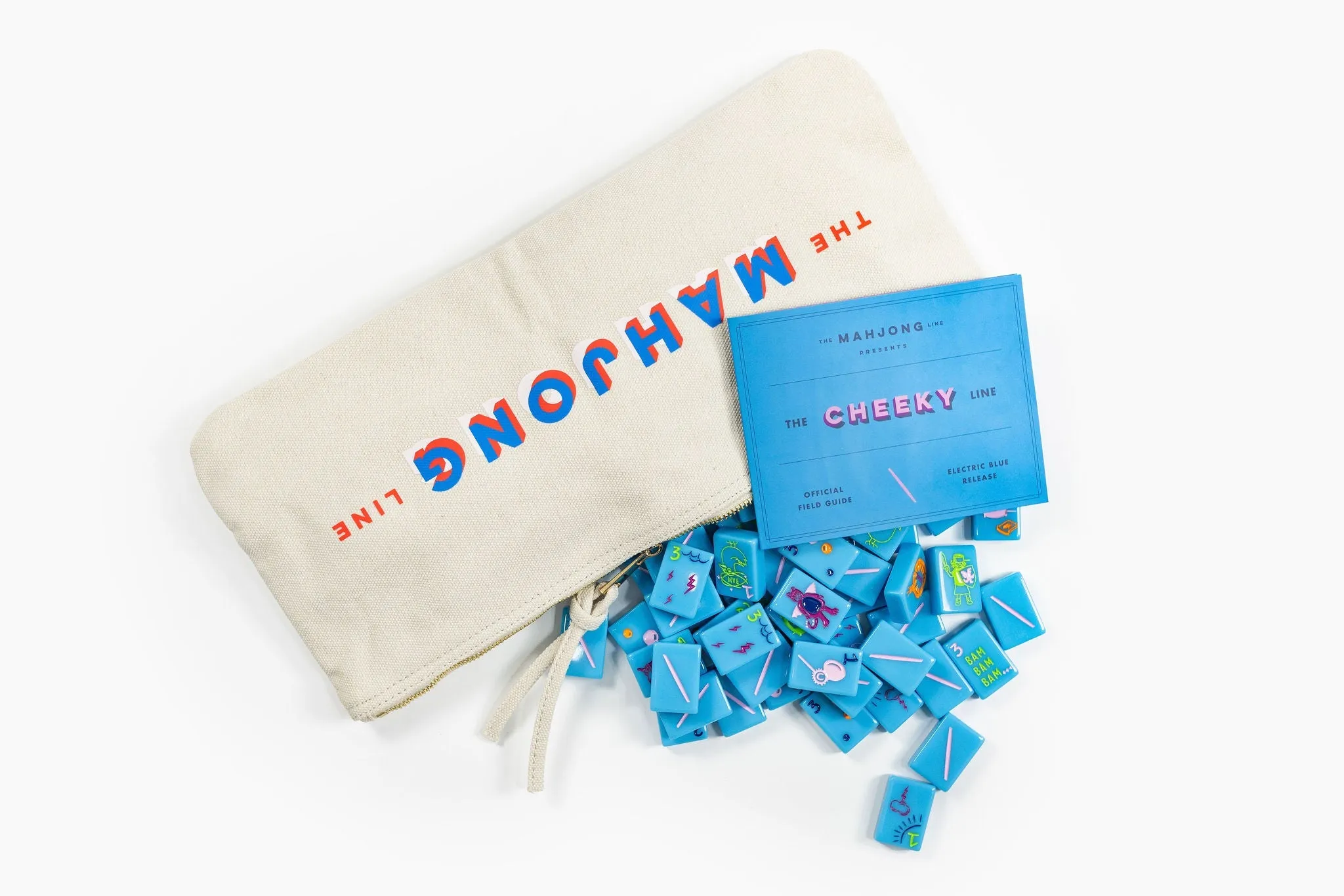 The Cheeky Line: Electric Blue Mahjong Tiles