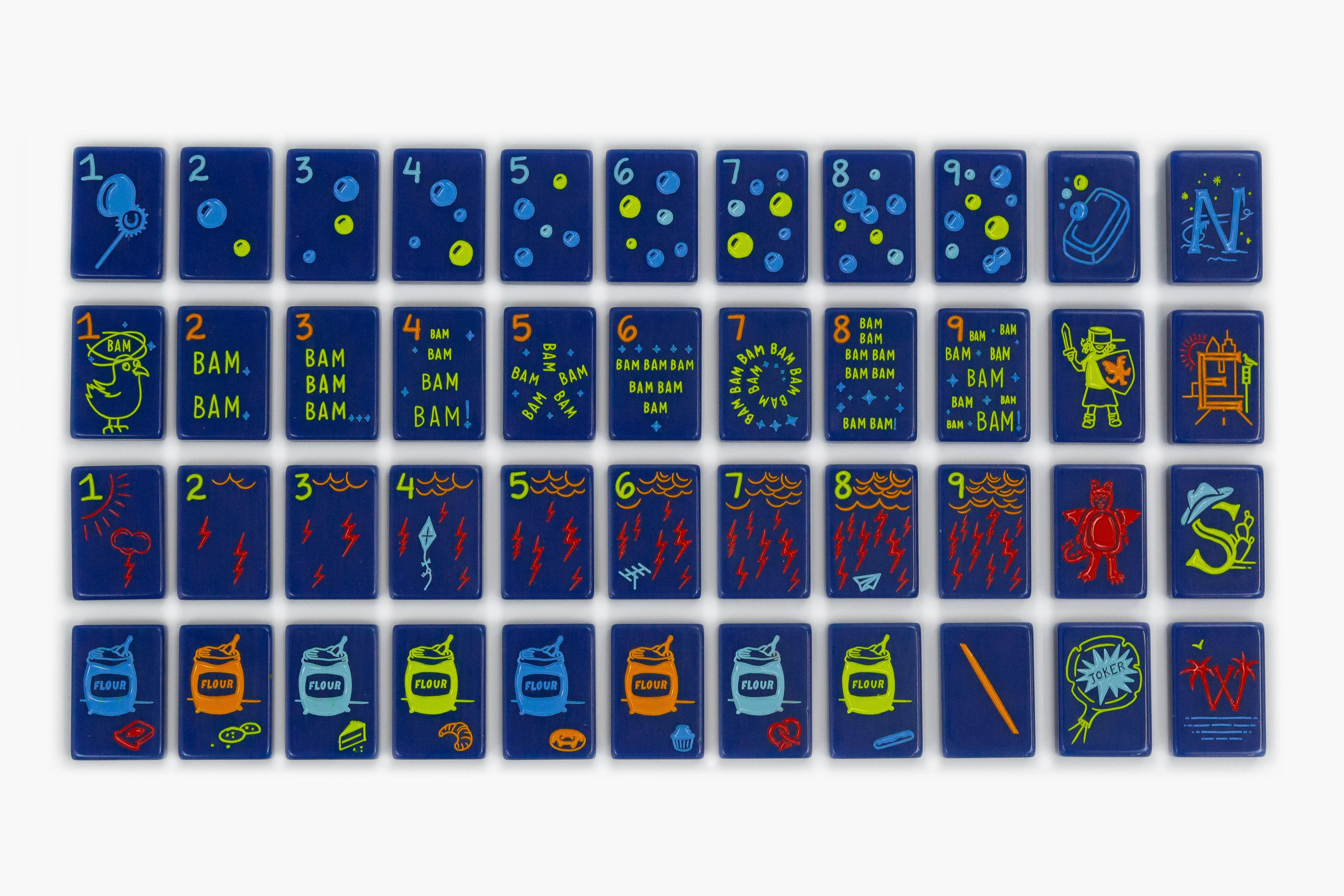 The Cheeky Line: Midnight Blue Mahjong Tiles