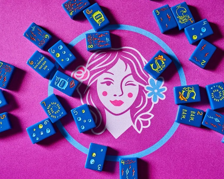 The Cheeky Line: Midnight Blue Mahjong Tiles
