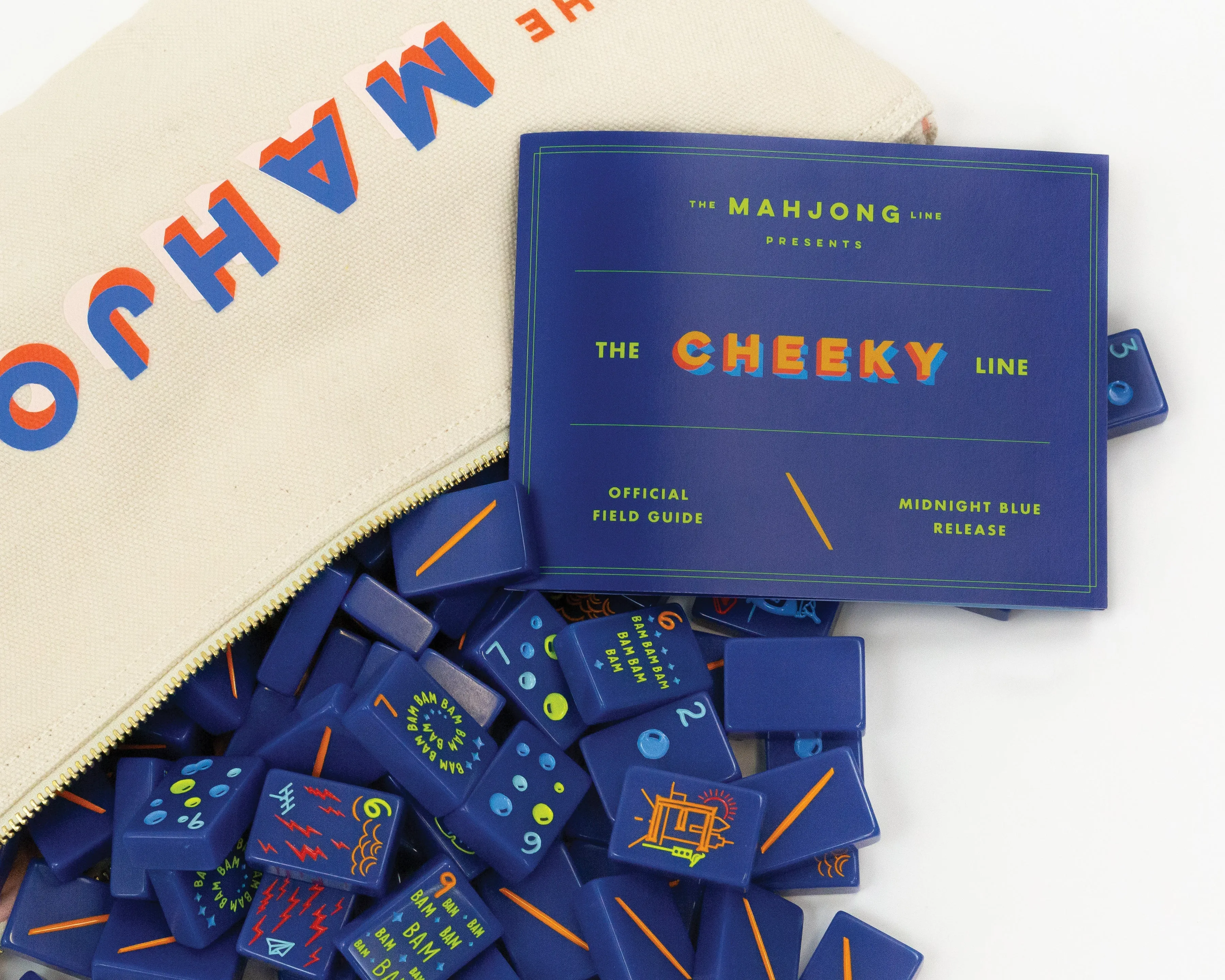 The Cheeky Line: Midnight Blue Mahjong Tiles