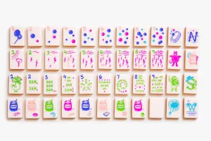 The Cheeky Line: Millennial Pink Mahjong Tiles