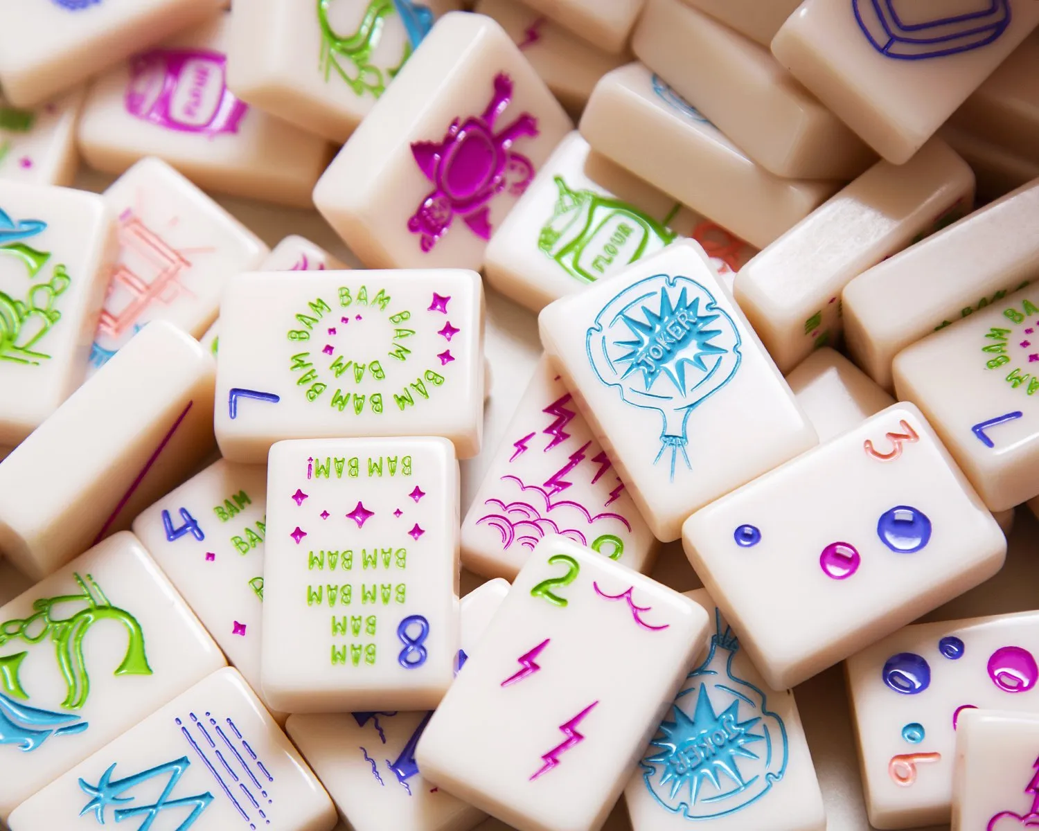 The Cheeky Line: Millennial Pink Mahjong Tiles