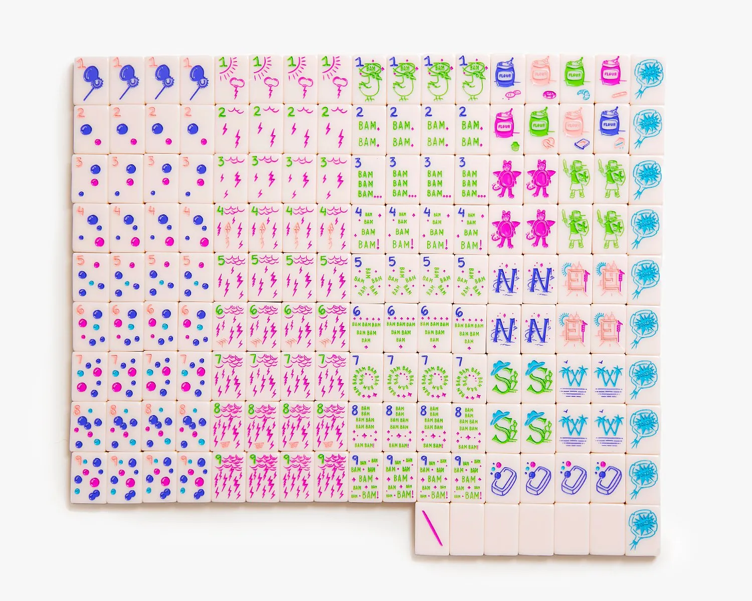 The Cheeky Line: Millennial Pink Mahjong Tiles