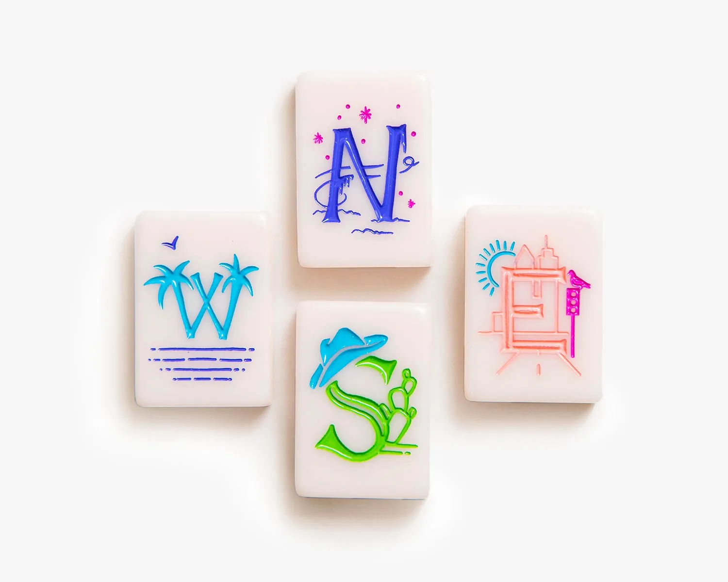 The Cheeky Line: Millennial Pink Mahjong Tiles